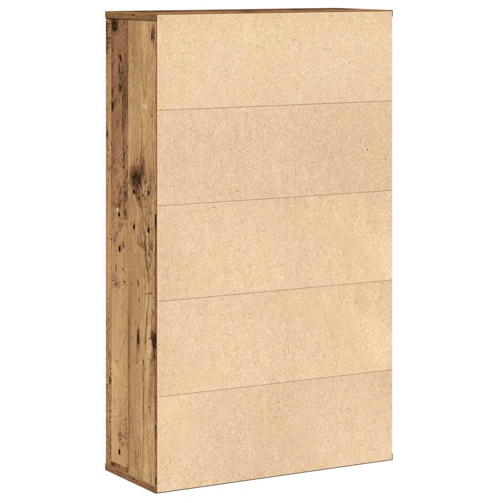 Générique Drewniana szafka na książki ze starego drewna 60x24x101,5 cm, półka do przechowywania z elastycznymi drzwiczkami na książki, czasopisma i dekoracje, łatwa do czyszczenia