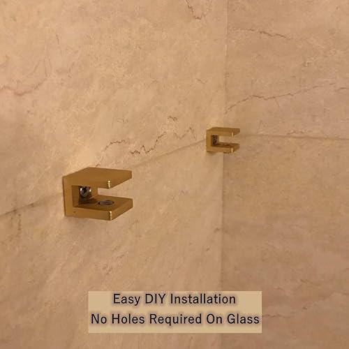 Miniatura 5 de Abrazadera de cristal de ducha, panel fijo sin taladrar sobre vidrio, clip para puerta de ducha, soporte de clip de panel fijo en U (4, abrazadera