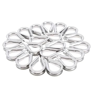SAZ DEKOR 304 Stainless Steel Wire Rope Cable Thimbles for 2-8mm Cable 6mm 20 Pieces