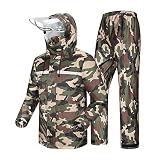 M GYEJIAQU Traje de lluvia impermeable y reflectante Pantalones de lluvia al aire libre hombre/mujer chaqueta ligera chaqueta de senderismo, L