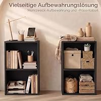 Vida Designs Oxford, mit 2 Ebenen, Bücherregal, Regal, Holz, Schwarz, für Wohnzimmer – Ansicht 5