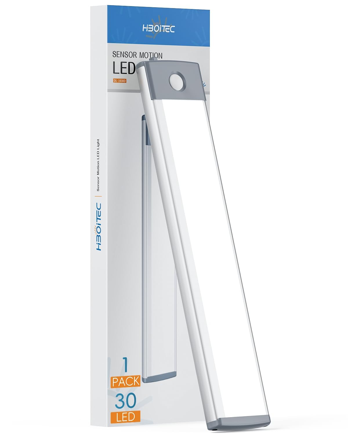 HIBOITEC Unterbauleuchte küche 30 LEDs Sensor Licht Kühles Weiß, Schrankbeleuchtung mit Bewegungsmelder, Schranklicht Schrankleuchte LED Leiste Batterie USB Wiederaufladbar Für Kleiderschrank