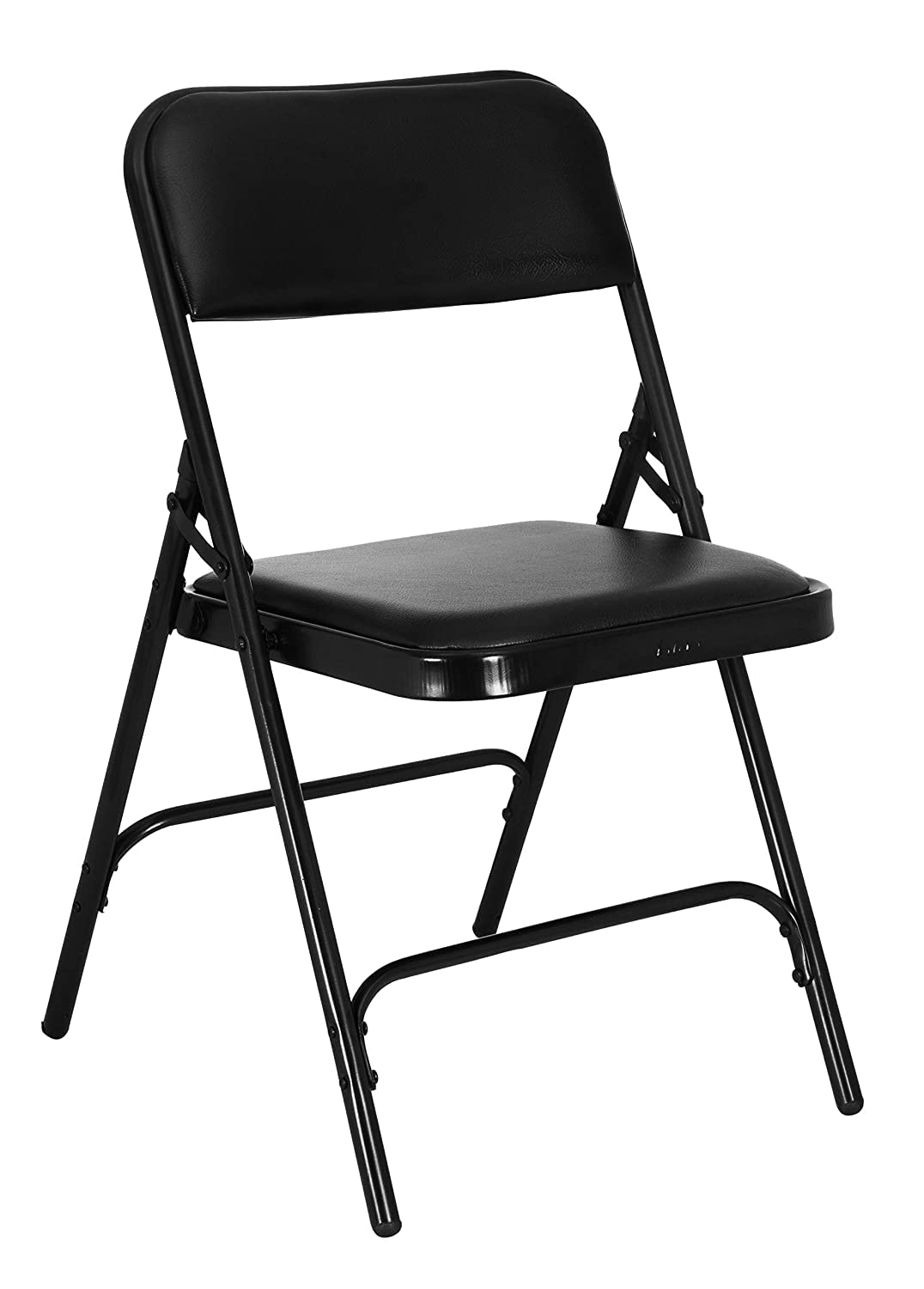 GoKoo Black Folding Chairs with Padded Seats Metal Folding Chairs Portable Dining Chairs Home Office Student Study Chair Desk Indoor Bedroom Room (1 Pack)-image-21