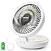 Produktbild HOKEKI USB Fan Portable Table Desk Fan with Night Breathing Light Air Circulator 90 Degree Rotation Foldable Fan for Home, Office, Travel, Camping, Outdoor, Indoor Fan, 4 Speed Setting, White
