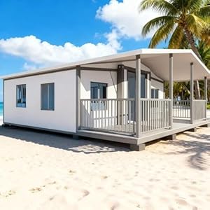 Expandable 20FT Prefab Container Tiny Home with Loft and Bedrooms, Portable Steel Modular Cabin for Living, Office, or Guest House