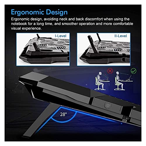 Base para Laptop con 6 Ventiladores y Luces LED Azules miniatura 4