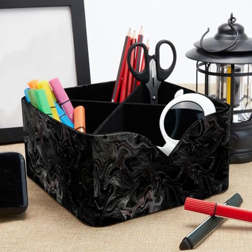 Porte-stylos rectangulaire à motif abstrait foncé pour bureau - 8