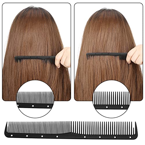 3 Pieces Carbon Fine Cutting Comb Carbon Fiber Salon Hairdressing Comb Hairdressing Comb Heat Resistant Barber Comb (Black) #TOP5