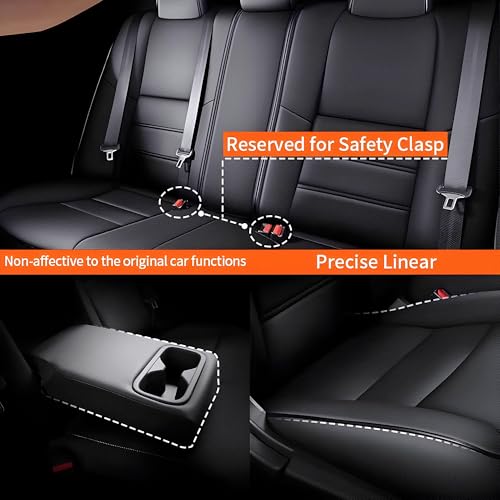 Image of AOMSAZTO Car Seat Cover Fit for Nissan Altima 2019 2020 2021 2022 2023 2024 2025 (S SV SR Platinum) Full Set Customized Faux Leather Seats Cover Black
