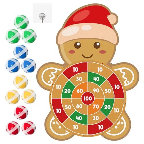 YQUQWN Large Christmas Dart Board for Kids 28.7 Inch Gingerbread...