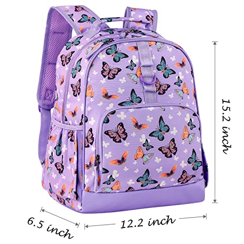 Choco Mocha Butterfly Backpack For Girls Kindergarten Backpack For Girls Preschool Backpack For Kids Backpacks For Girls 15 Inch Backpack Girls Butterfly Bookbag School Bag 3-5 With Chest Strap Purple #TOP3