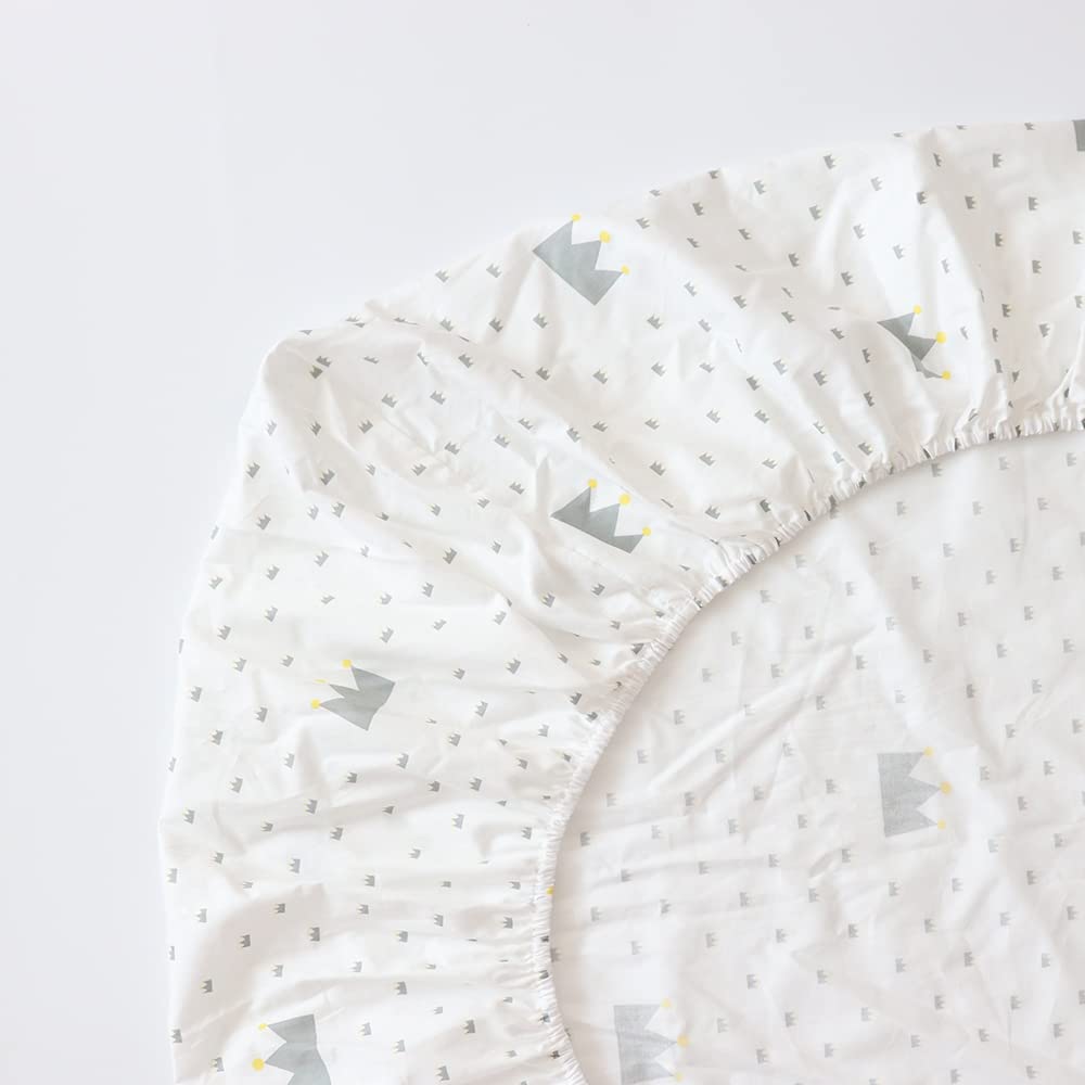 Juego de ropa de cama de cuna 100 % algodón para niños y niñas, ropa de cama de 3 piezas, incluye funda de edredón, sábana bajera, funda de almohada, decoración de guardería, sin relleno (gris)