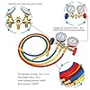 Solaughguy Manifold Gauge Set for Air Conditioning Service, 2-Way Brass Manifold with 0.9m Fluorinated Hoses, R12/R22/R404A/R134A Pressure Reading, #4