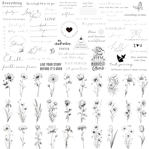 Esland Realistische temporäre Tattoo – 60 Blatt...