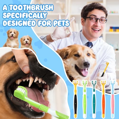 Vesici 20 Pcs 7 Inch Dog Toothbrush 3 Sided Pet Teeth Cleaning Brush Dental Care Suitable for Dog Most Pets Cat Puppy Kitten Different Teeth and Mouth Shapes Cleaning - Image 4
