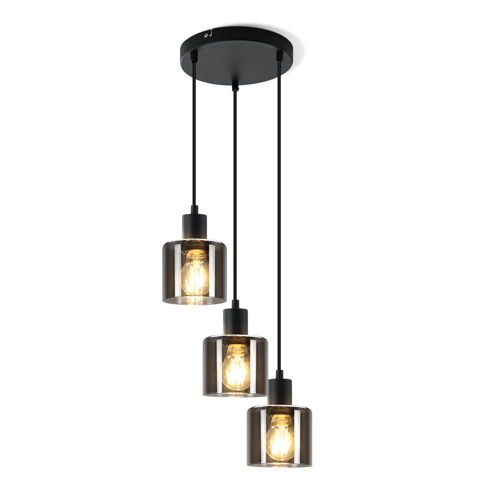 ZMH Lampada da tavolo a sospensione - Lampada da tavolo industriale | regolabile in altezza E27 3 fiamme vintage per ufficio hotel (senza lampadine)