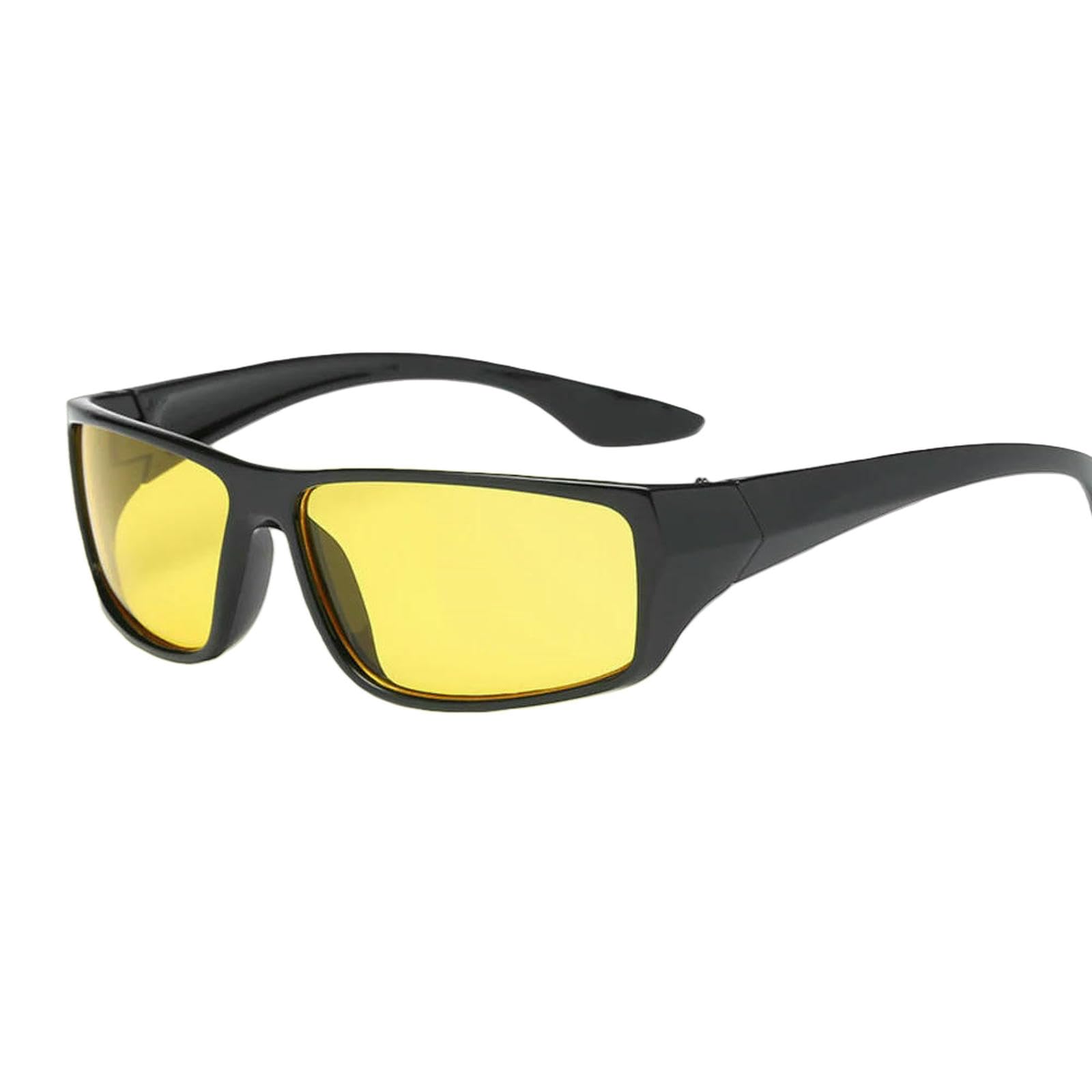 Occhiali da Sole per La Visione Notturna Classici Uomo con Lenti Gialle Antiriflesso Guida Donna Uv400-impostare A-Come Immagine