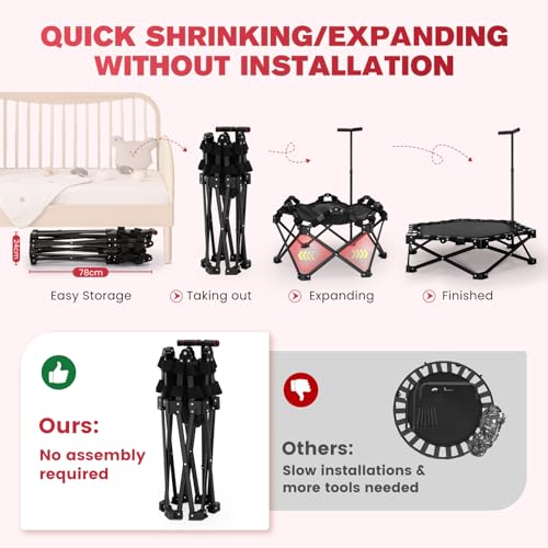 Trampoline de fitness 101,6 cm avec guidon réglable - Silencieux - Mini trampoline élastique - Saut à l'élastique - Entraînement cardio - Pour adultes - Charge maximale : 150 kg – Image 5