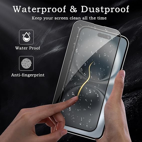Image of [ 2+2 Pack Privacy Screen Protecor for iPhone 16 Anti-Spy Shatterproof Tempered Glass with Camera Lens Tempered Glass 9H Hardness Bubble Free Anti-Glare Case Friendly