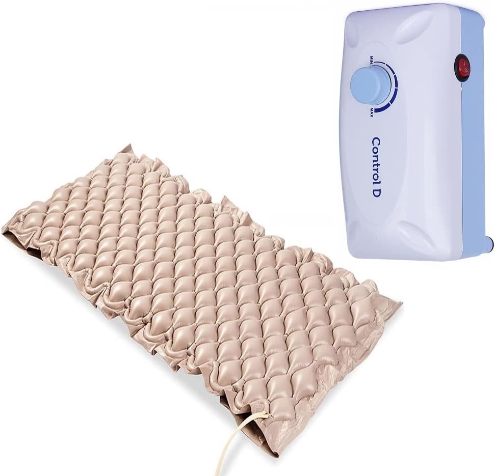 Control D Anti Decubitus 102 Medical Air Bed Anti Bedsore Bubble Alternating Pressure Pump Air Mattress Massager (Blue, White)