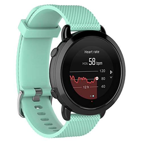 CZhkg Reloj de Correa para Suunto 3 / Suunto 3 Fitness Strap,Bandas Correa Armband Correas Reloj Silicona Bracelet Recambio Brazalete Strap Wristband para Suunto 3 / Suunto 3 Fitness (S, verde)