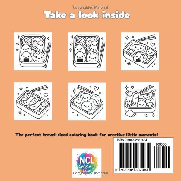 Kawaii Bento Box: Mini Coloring Book: A pocket-sized travel coloring book for kids and adults with 50 cute and easy bento-themed pages—perfect for ... relief, or trying out markers and crayons. image 3
