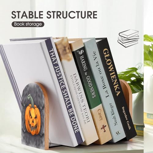 Sujetalibros de madera modernos universales y resistentes para estanterías 8