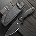 Sitivien ST24 Fixed Blade Knife, AUS-8 Brushed Steel Blade Double Color G10 Handle Full Tang EDC Fixed Knifes for Outdoor Working Camping Hunting Fishing(Black Handle+Black)