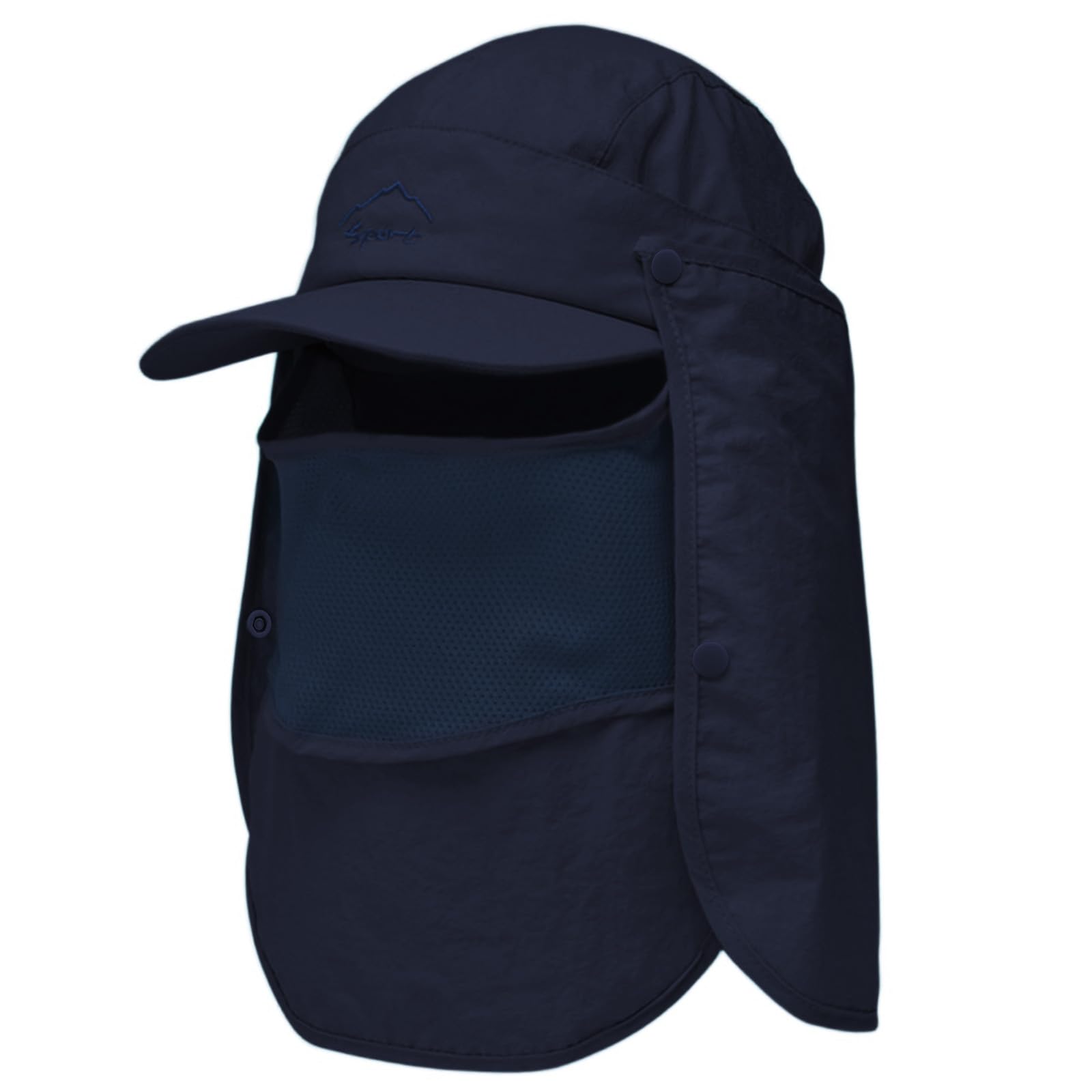Chapeau de Soleil avec Cou Couverture Faciale Hommes Casquette de Protection Anti-UV Chapeau Trekking Montagne randonnée