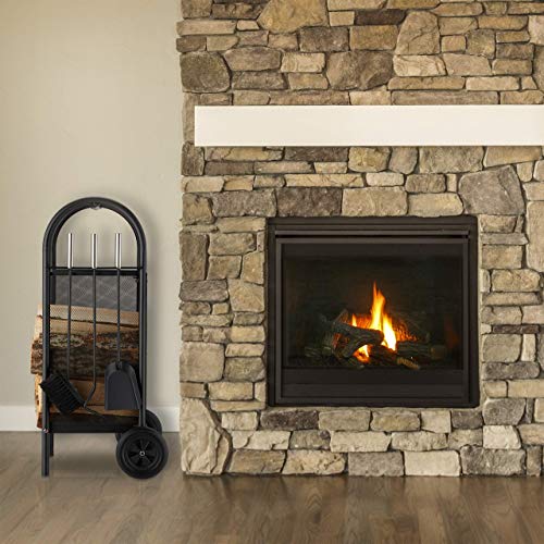 Relaxdays Carrello Portalegna con 3 Accessori