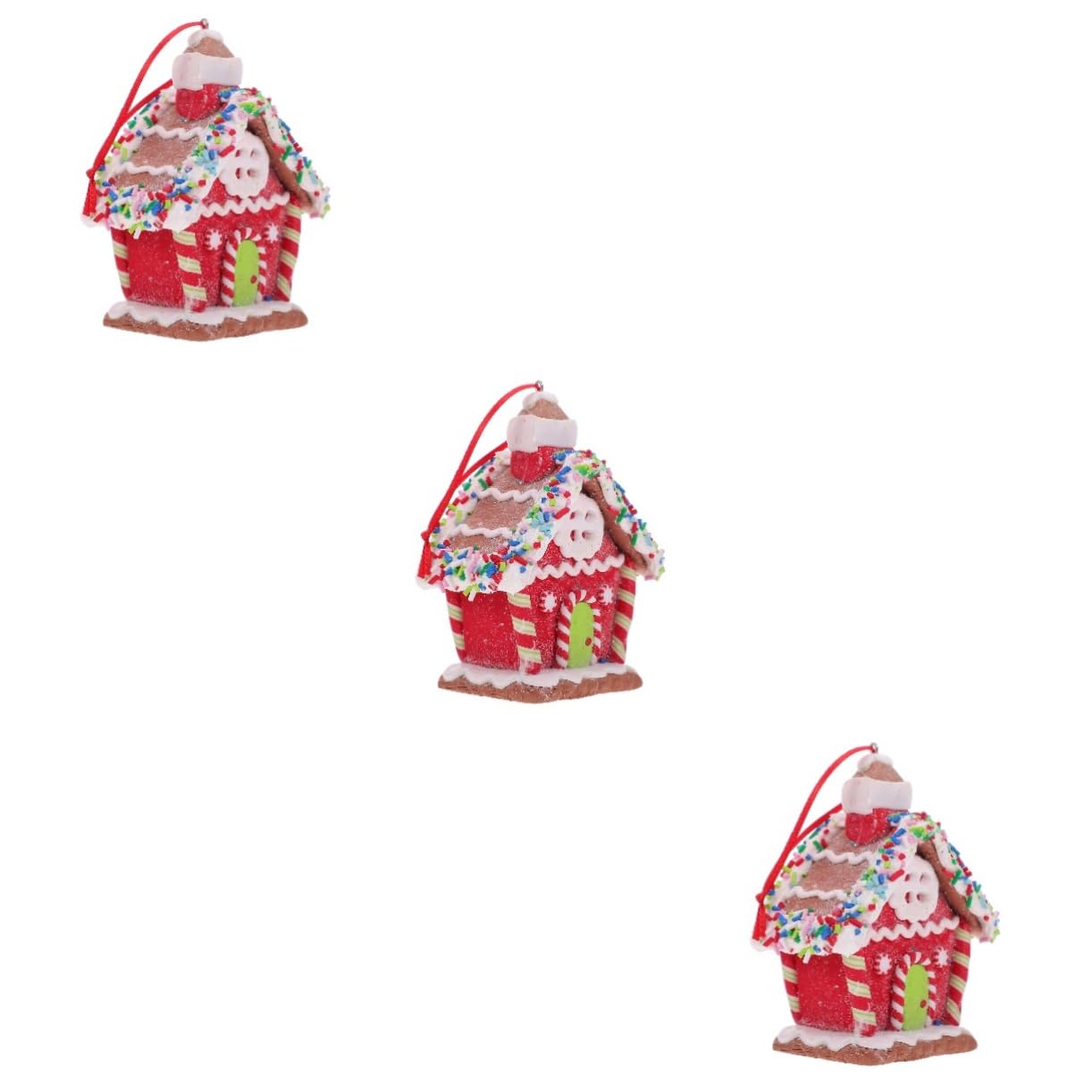 Amosfun 3 Pezzi Di Decorazioni Da Appendere Allalbero Di Natale Squisiti Pendenti in Resina A Forma Di Casa Adornano Il Tuo
