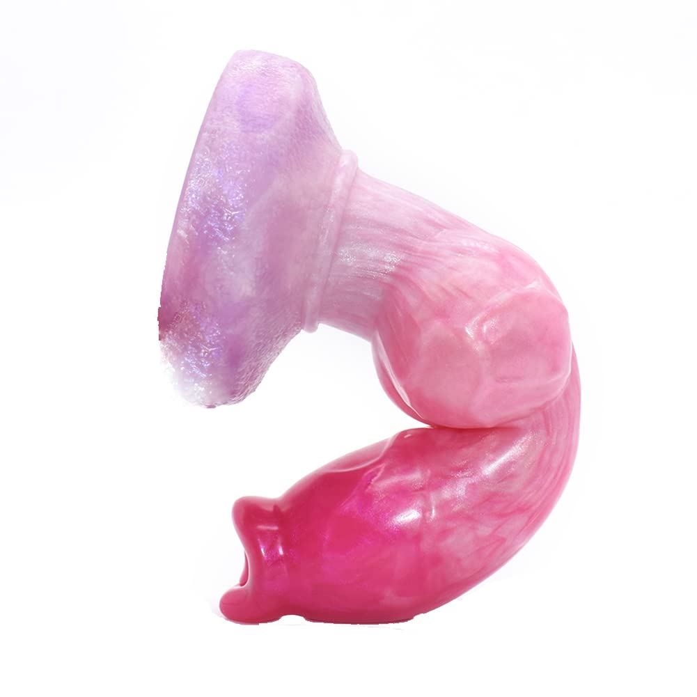 Silicone Wolf Dildo with Knot, Thick Anal Dildo Strong Suction Cup, Anal Sex Toy Plug, Fantasy G Spot Dragon Penis Adult Sex Toy for Women