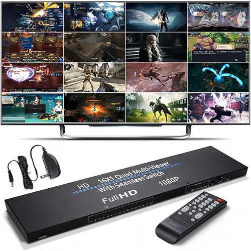 HDMI Multiviewer 1080P con divisor de pantalla 16x1 y conmutador seamless para vídeo HD