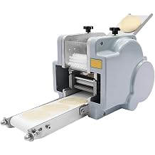 Commercial Dumpling Wrapper Maker, 140W Electric Dumpling Skin Maker Machine, 3.54in Mold Diameter, Automatic Wonton Skin Processing Machine with Powder Spreading Box for Kitchen