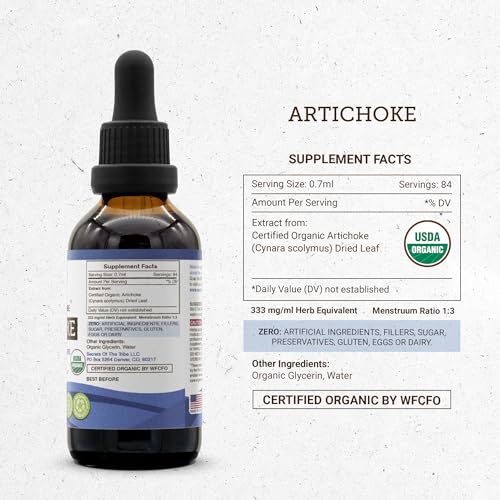 image for Secrets of the Tribe Artichoke USDA Organic | Alcohol-Free Extract, Hi