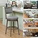 PrimeZone Swivel Bar Stools Set of 2, 26 Inch Counter Height Barstools, High Back Bar Stool with Solid Wood Legs & Wrap-Around Footrest, Counter Stools for Kitchen Island, Pub, Grey