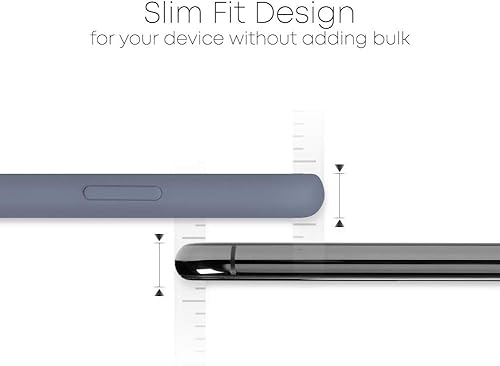 Miniatura 4 de GOOSPERY Funda de silicona líquida para Apple iPhone 11 Pro Max (6.5 pulgadas), funda protectora de goma con forro de microfibra suave (gris lavanda)