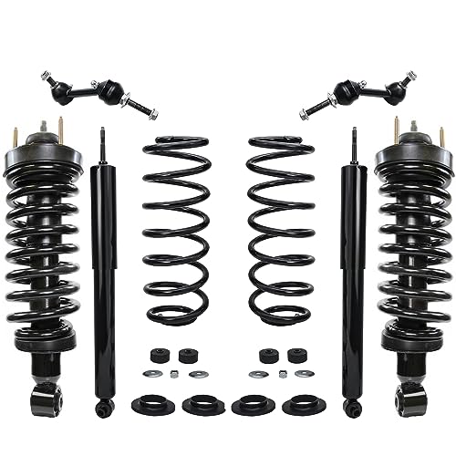 Image of Detroit Axle - 6pc Struts Kit for 2003-2011 Mercury Grand Marquis Crown Victoria [w /Police or Taxi Package] 4 Front & Rear Struts w /Coil Spring 2 Front Sway Bar Links Replacement Suspension Kit