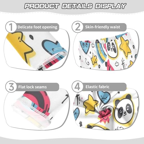 Bolaz Toddler Girls Leggings Printed Yoga Pants Leggings Star Panda for Kids3