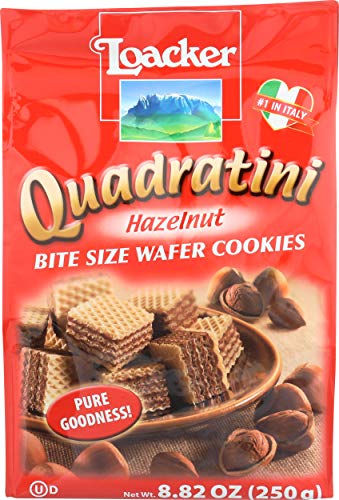 Loacker Quadratini Hazelnut Wafer Cookies, 8.82-Ounce Packages (Pack of 8)