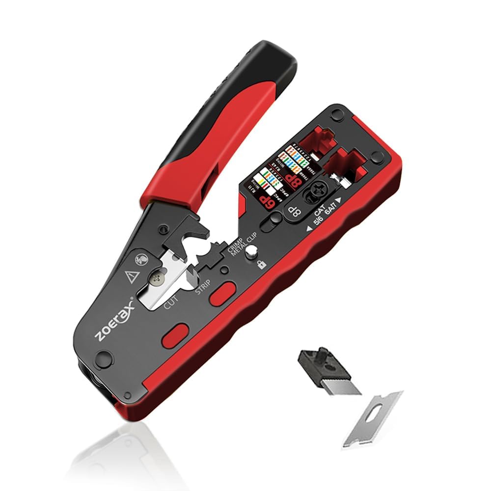 Krimptang voor RJ45 en RJ11 met ratel