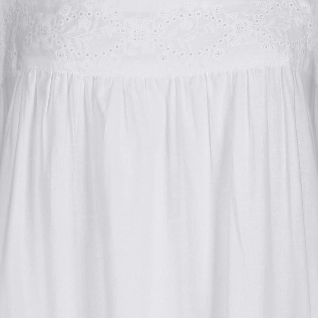 The 1 for U White Nightgown - Vintage Nightgowns for Women, Adeline 100% Cotton Gown - Image 5
