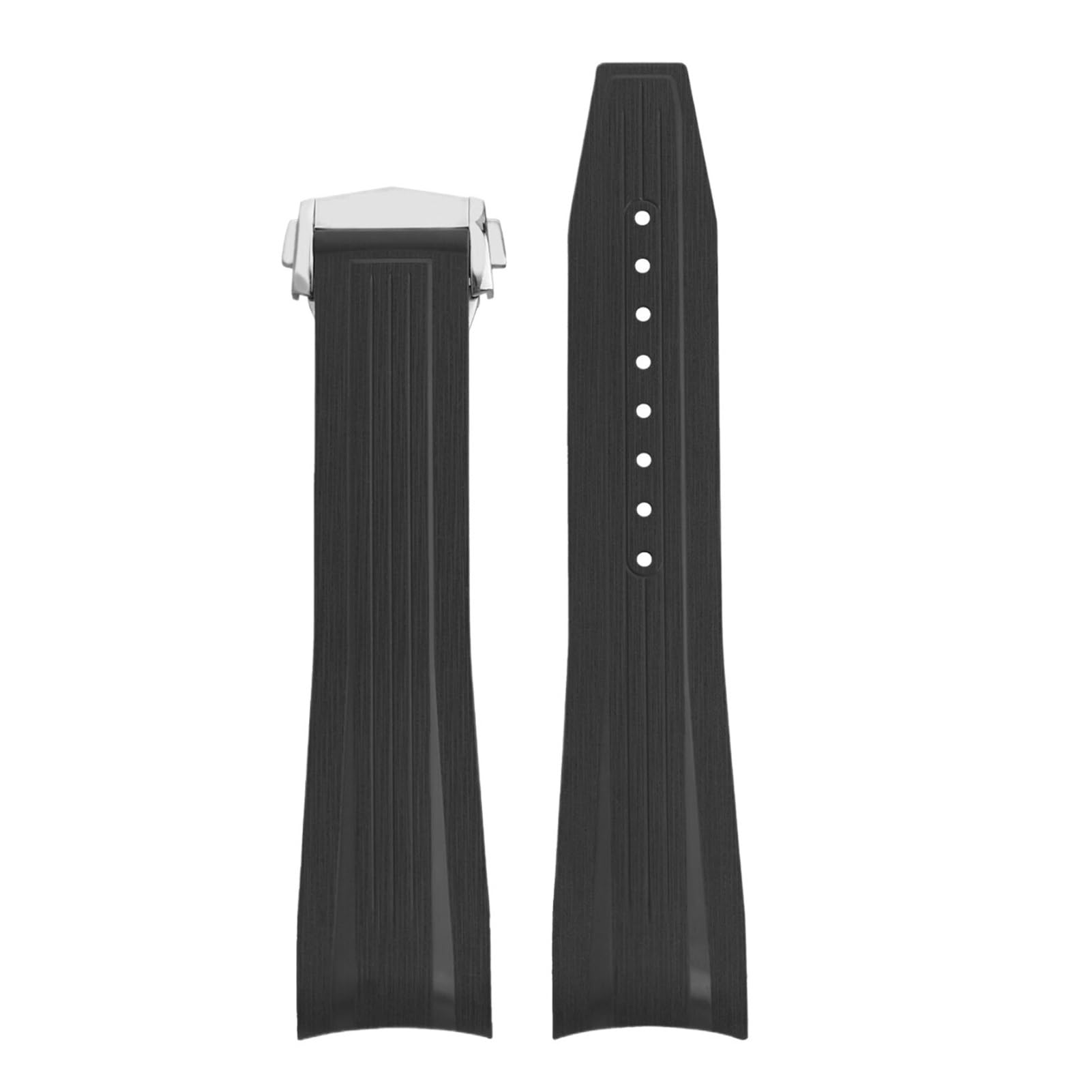 Genérico Correa de reloj caucho flúor 21mm, 22mm, Compatible con Longines Conquest GMT L3.790 .890, correa extremo curvado 41mm y 43mm