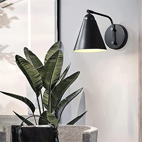 Lámpara de pared E27 moderna y aplique industrial de metal negro para iluminación de interior 3