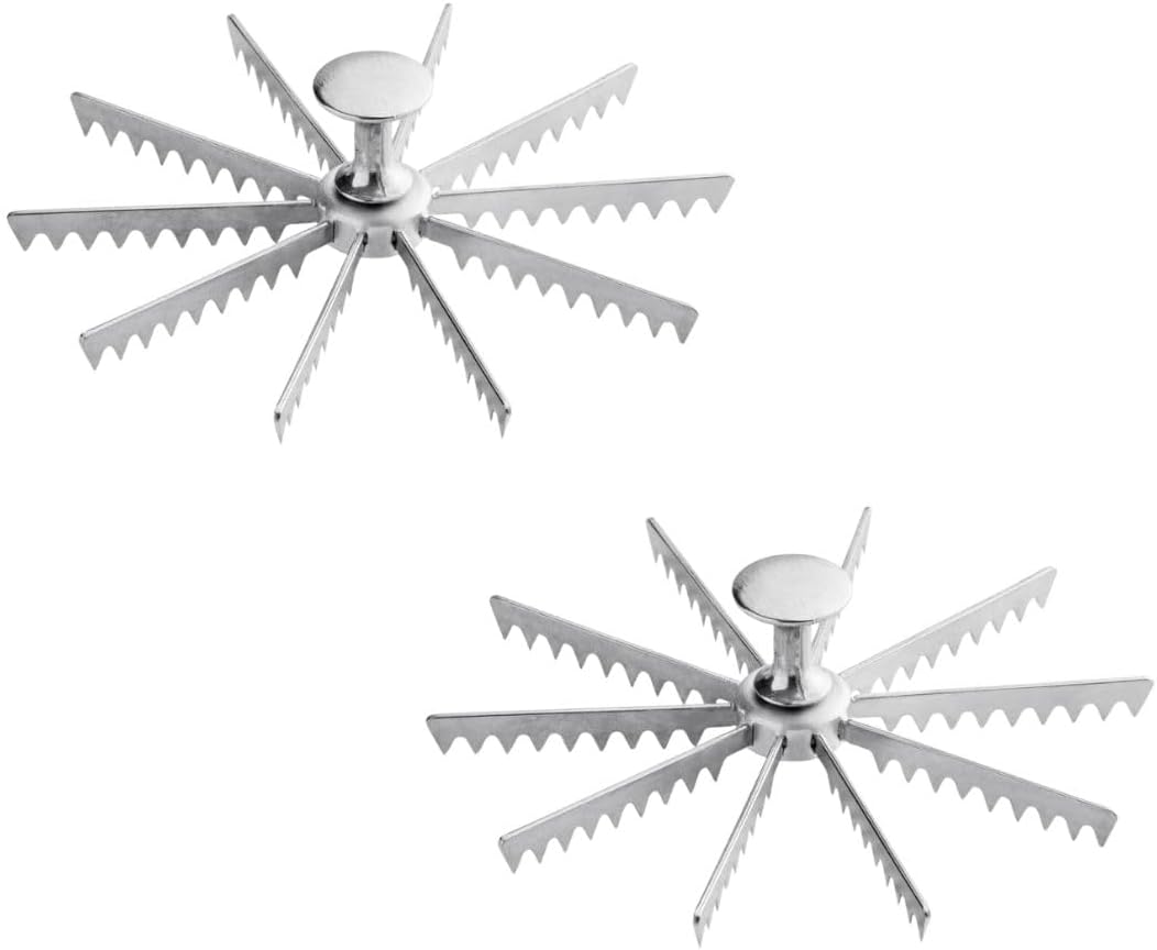 Soro Essentials- 10-Cut Aluminum Pie and Cake Marker Set of 2- Guideline and Portion Divider Cake Cutter Silver Pie Slice Cutter Baking Tools Kitchen Accessories Cook Supplies for Cheesecake Pizza
