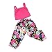 2pcs Conjunto de Ropa Camiseta con Pantalones Florales para 18 Pulgadas Muñecas Accs - B