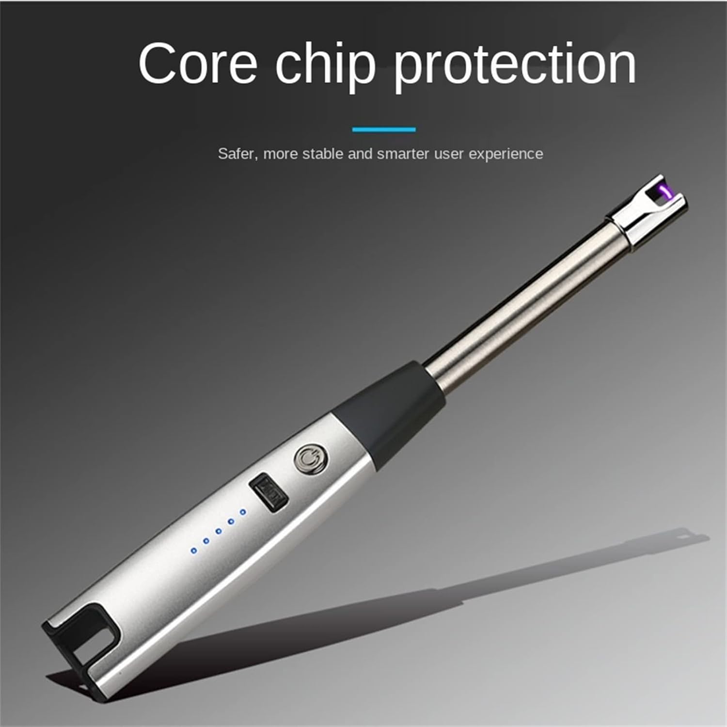 USB Electronic Rechargeable Arc Igniter, Electric Lighter, Metal Windproof Kitchen Gas Stove Igniter, with LED Battery Display, for Candle Cooking BBQ(Color:B)