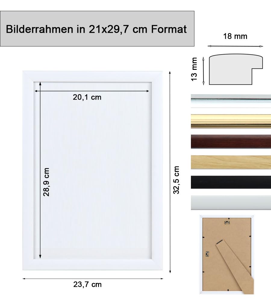 IDEAL TREND 2er 3er 5er 10er Pack Dokument Bilderrahmen 21x29,7 DIN A4 Urkunde Foto Rahmen: Farbe: 10er Pack Silber