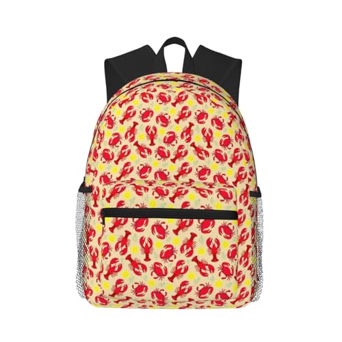 Sac à dos unisexe avec imprimé homard crabe pour ordinateur portable et loisirs