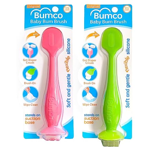 Bumco Diaper Cream Spatula 2-Pack - Baby Bum Brush for Butt Paste Diaper Cream - Baby Butt Cream Diaper Cream Applicator - Butt Spatula Baby Necessities - Diaper Cream Brush, Green & Pink